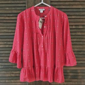 NEW Pintuck Pleat Peplum Top